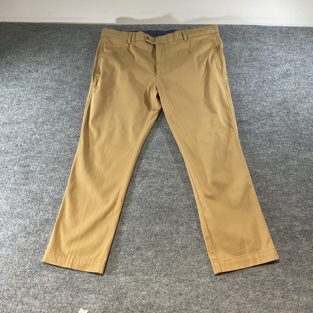 Cremieux Comfort Stretch Chino Pants Mens 40x29 Khaki Tan Cotton Blend Casual